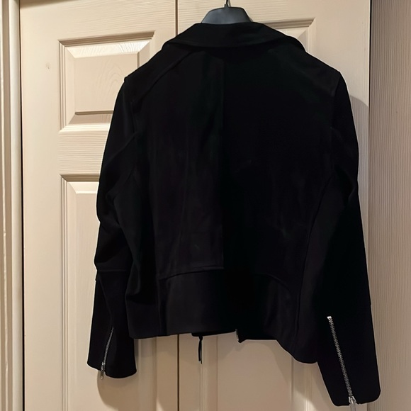 H&M Black Suede Biker Jacket, EUC - Picture 2 of 7